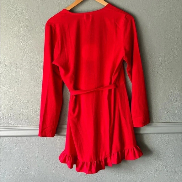 Princess Polly, Agnetha, red, wrap style, mini dress, US 8, NWT - Picture 10 of 12